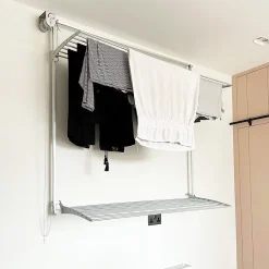 Etendoir À Linge|Foxydry Séchoir mural 2 grilles blanc 152x52x137 cm alu Wall Plus 150