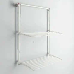 Etendoir À Linge|Foxydry Séchoir mural 2 grilles blanc 128x52x137 cm alu Wall Plus 120