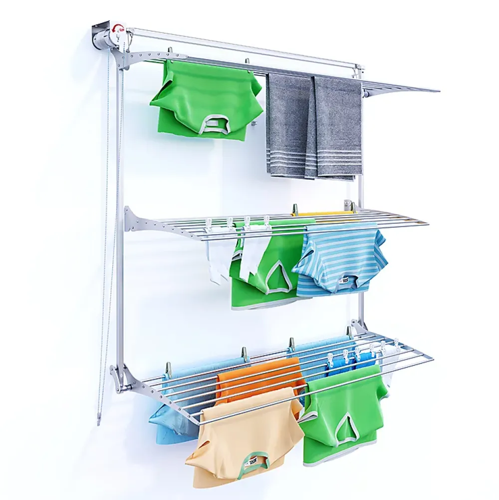Foxydry Séchoir mural 3 grilles pliables 152x52x137 cm alu Tower 150