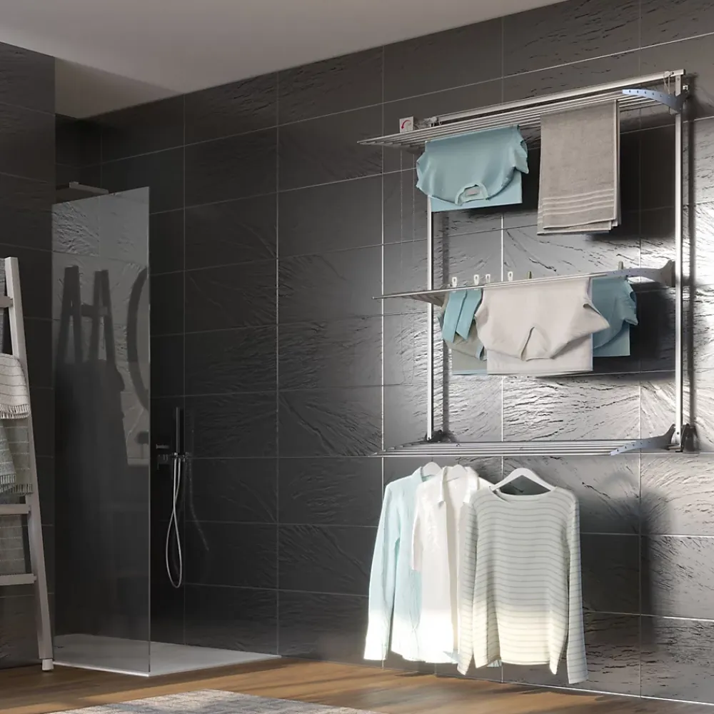 Foxydry Séchoir mural 3 grilles pliables 152x52x137 cm alu Tower 150