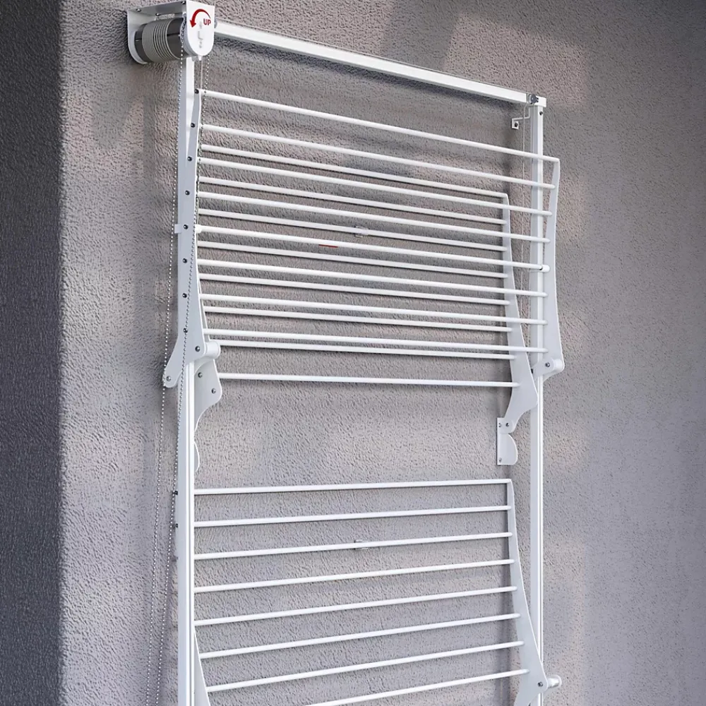 Etendoir À Linge|Foxydry Séchoir mural 3 grilles pliables blanc 152x52x137 cm alu Tower 150