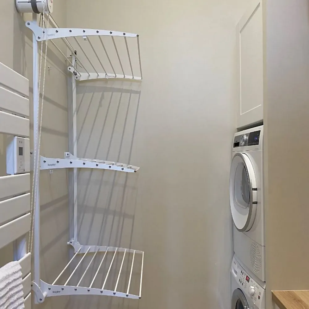 Etendoir À Linge|Foxydry Séchoir mural 3 grilles pliables blanc 152x52x137 cm alu Tower 150