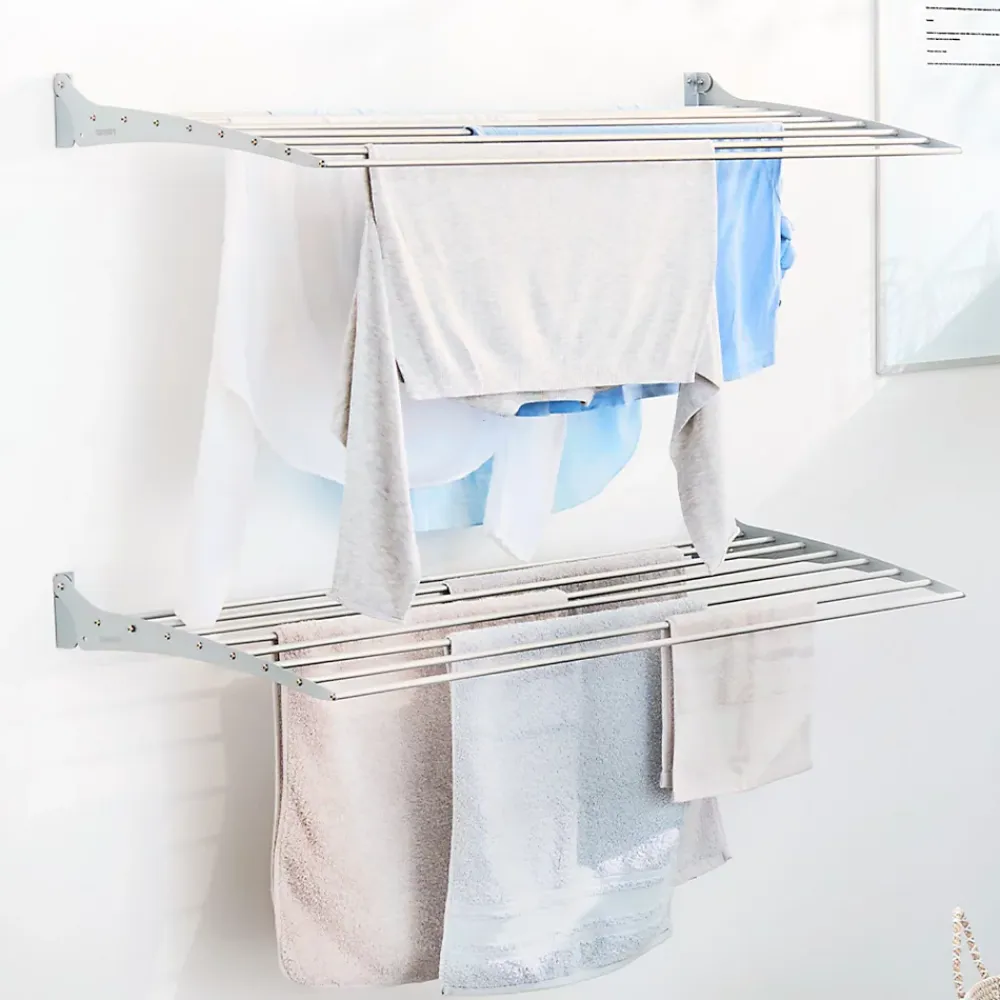 Etendoir À Linge|Foxydry Séchoir mural alu blanc clic 82x50x10cm Fold 80