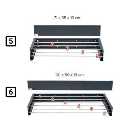 Foxydry Séchoir mural alu pliable 101x50x13cm anthracite Hide 100