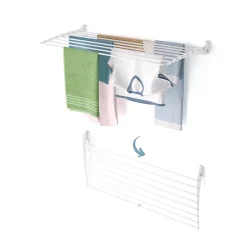 Etendoir À Linge|Foxydry Séchoir mural blanc alu bas 116x50x10cm pliant Fold 120