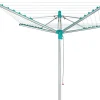 Leifheit Séchoir parapluie de jardin avec douille de fixation, 40 m d'étendage, gris et bleu turquoise, Linomatic 400 Easy