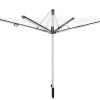 Leifheit Séchoir parapluie extérieur avec douille de fixation, 50 m d'étendage, noir et gris, Linomatic Plus 500