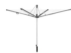 Leifheit Séchoir parapluie extérieur avec douille de fixation, 50 m d'étendage, noir et gris, Linomatic Plus 500