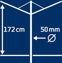 Leifheit Séchoir parapluie extérieur avec douille de fixation, 50 m d'étendage, noir et gris, Linomatic Plus 500