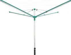 Leifheit Séchoir parapluie extérieur avec housse et douille de fixation, 60 m d'étendage, vert et gris, Linomatic Deluxe Cover 600
