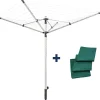 Leifheit Séchoir parapluie extérieur, 50 m d'étendage, noir et gris, LinoPush 500