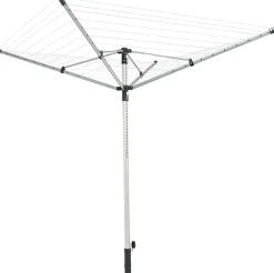 Leifheit Séchoir parapluie extérieur, 50 m d'étendage, noir et gris, LinoPush 500