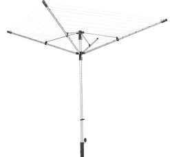 Etendoir À Linge|Leifheit Séchoir parapluie extérieur avec housse de protection, 50 m d'étendage, noir et gris, LinoLift 500