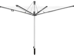 Leifheit Séchoir parapluie extérieur avec douille de fixation, 60 m d'étendage, noir et gris, Linomatic Plus 600