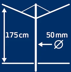 Leifheit Séchoir parapluie extérieur avec douille de fixation, 60 m d'étendage, noir et gris, Linomatic Plus 600