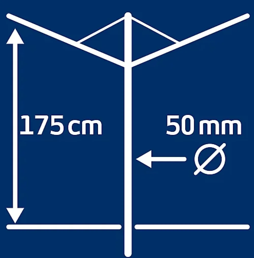 Leifheit Séchoir parapluie extérieur avec douille de fixation, 60 m d'étendage, noir et gris, Linomatic Plus 600