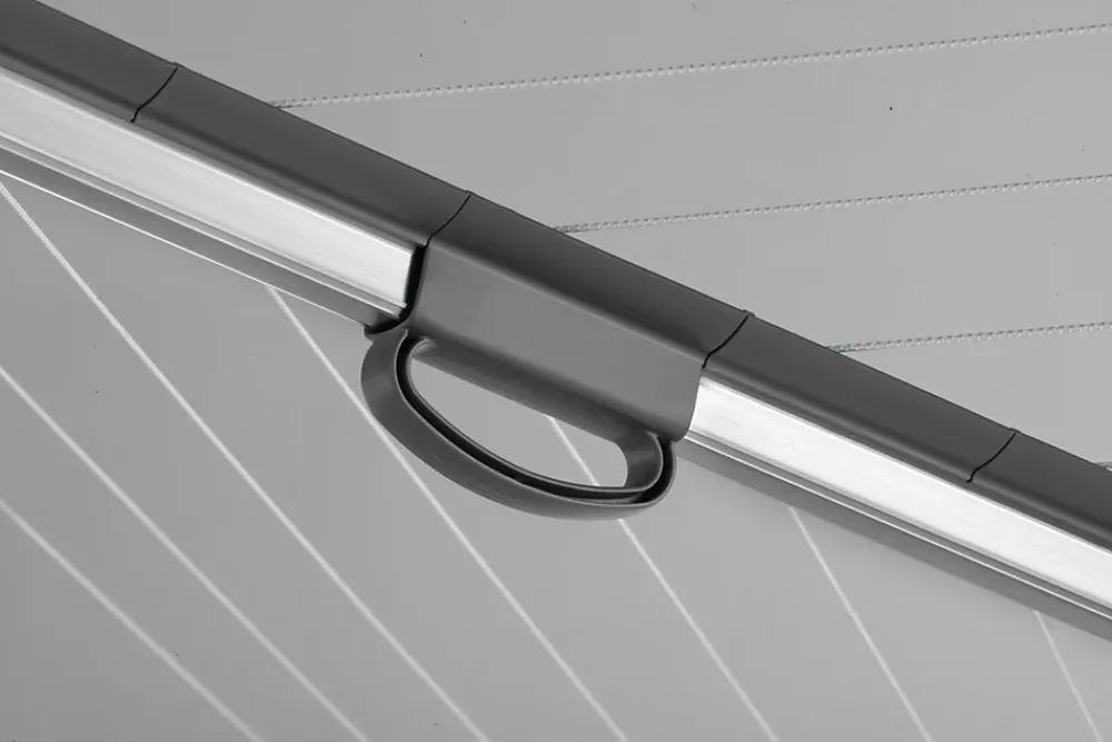 Leifheit Séchoir parapluie extérieur avec douille de fixation, 60 m d'étendage, noir et gris, Linomatic Plus 600