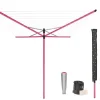 Etendoir À Linge|Brabantia Séchoir parapluie rotatif 50m d'étendage, rose, Lift'O Matic