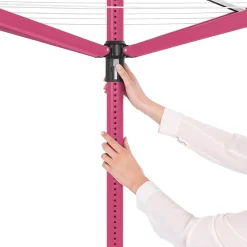 Etendoir À Linge|Brabantia Séchoir parapluie rotatif 50m d'étendage, rose, Lift'O Matic