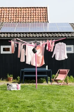 Etendoir À Linge|Brabantia Séchoir parapluie rotatif 50m d'étendage, rose, Lift'O Matic
