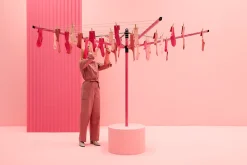 Etendoir À Linge|Brabantia Séchoir parapluie rotatif 50m d'étendage, rose, Lift'O Matic