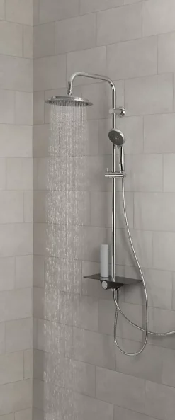 Schütte SCHÜTTE AQUASTAR système de douche avec tablette chromé/anthracite