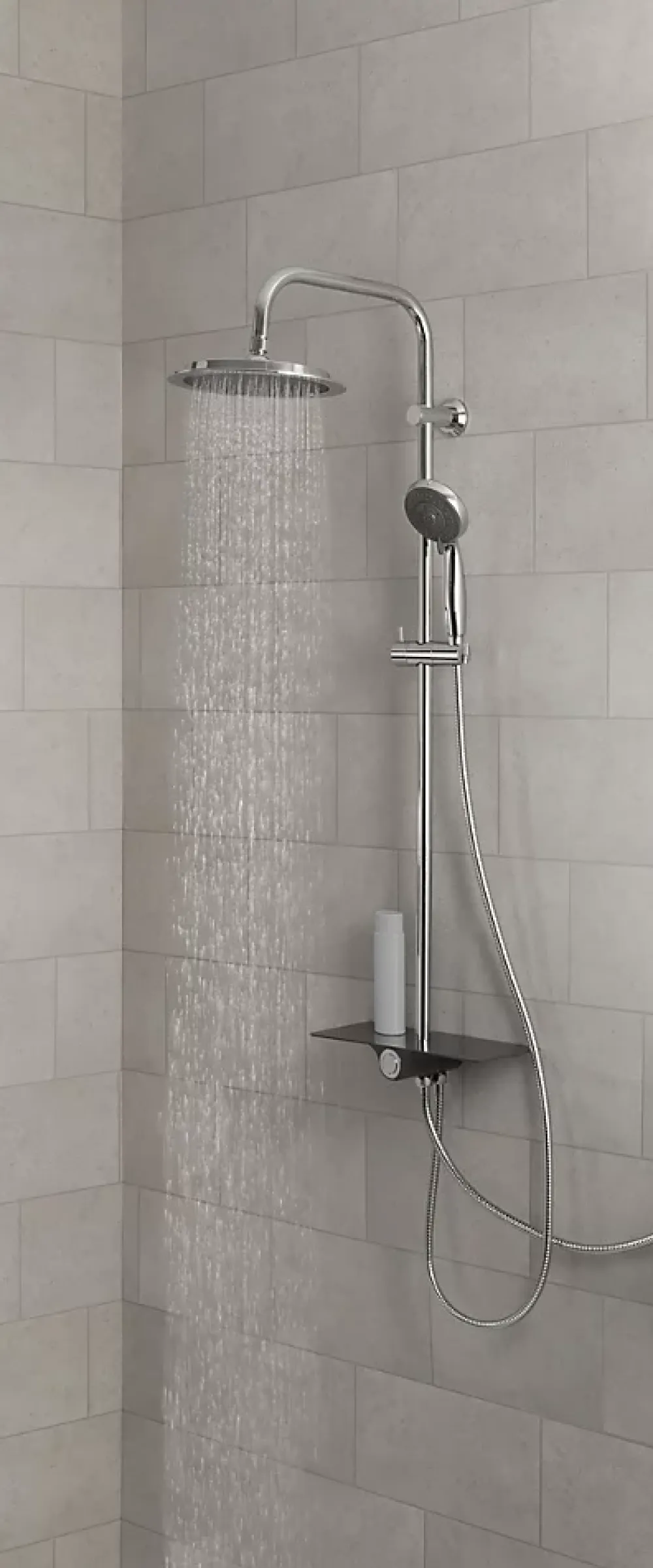 Schütte SCHÜTTE AQUASTAR système de douche avec tablette chromé/anthracite