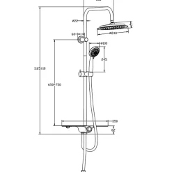 Colonne De Douche Thermostatique|Schütte SCHÜTTE AQUASTAR système de douche avec tablette chromé/blanc