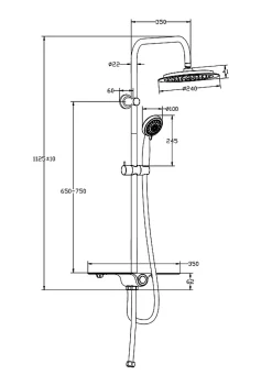 Colonne De Douche Thermostatique|Schütte SCHÜTTE AQUASTAR système de douche avec tablette chromé/blanc