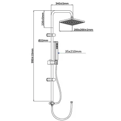 Schütte SCHÜTTE TOKYO système de douche, barre 1020 mm, chromé