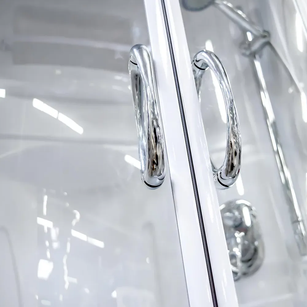 Schulte cabine de douche intégrale - 92x92x216 cm - arrondie - verre 4 mm - cabine de douche complète - blanc - Helgoland III