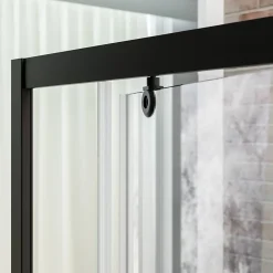 Cabine De Douche|Schulte cabine de douche intégrale 90x90x215 cm - porte à pivot - montage réversible - verre de sécurite 5 mm - noir - Jersey
