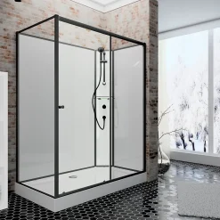 Schulte cabine de douche intégrale - porte coulissante ouverture vers la droite - 120x90cm - verre 5mm