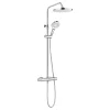 Schulte colonne de douche - mitigeur thermostatique - robinetterie avec douche de tête effet pluie - douchette 3 jets - chromé