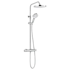 Schulte colonne de douche - mitigeur thermostatique - robinetterie avec douche de tête effet pluie - douchette 3 jets - chromé