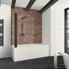 Pare-Baignoire|Schulte Pare-baignoire + Paroi latérale fixe 80x70x140 cm - Écran pivotant - Verre transparent 5 mm - Profil Noir