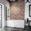 Schulte Pare-baignoire 70x130 cm - Réversible - Écran pliant - Verre de Sécurité transparent 5 mm - Profil Noir