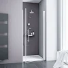 Schulte porte pivotante - 90x192 - réversible - anticalcaire - transparent - profilé blanc