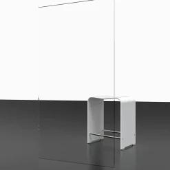 Schulte porte pivotante - 90x192 - réversible - anticalcaire - transparent - profilé blanc