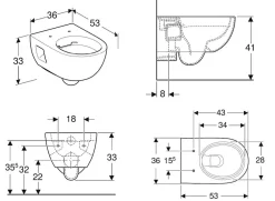 Wc Suspendu|Geberit Selnova Cuvette suspendue sans bride en céramique blanche (501.545.01.1)
