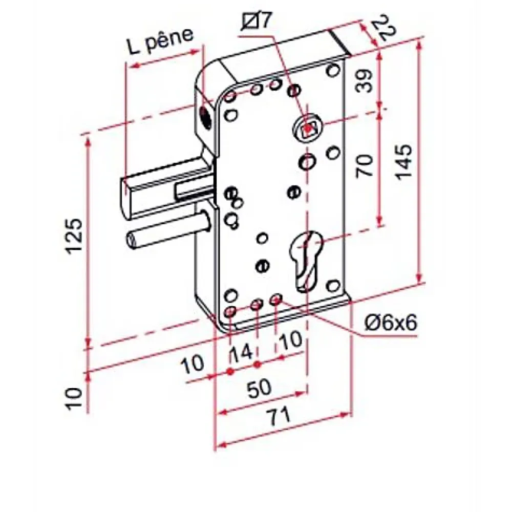 Urinoir|Tirard Serrure de portail en applique série GA levant 30mm - - GA592302