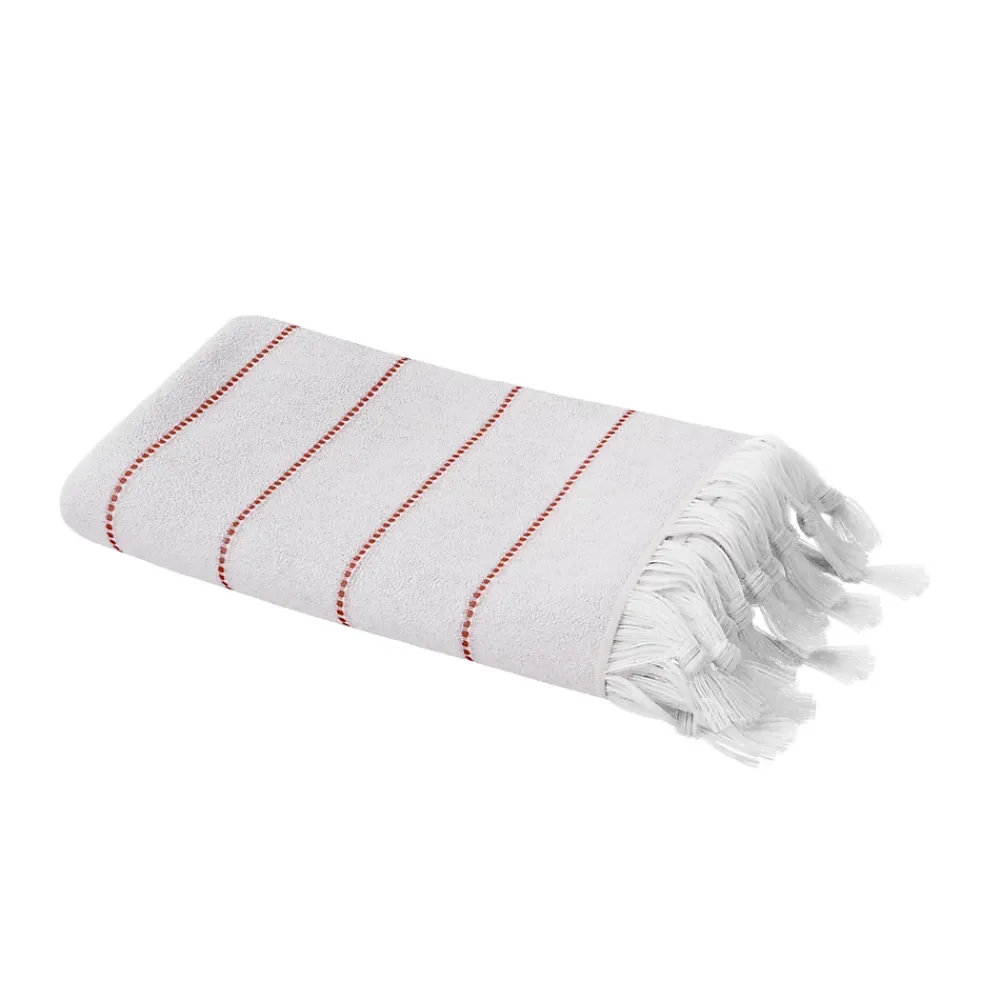 Serviette De Bain|GoodHome Serviette de bain blanche et mango 140 x 70 cm, Sary