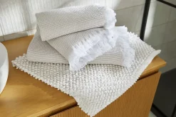 Serviette De Bain|GoodHome Serviette de bain blanche et beige galet Elland 150 x 100 cm