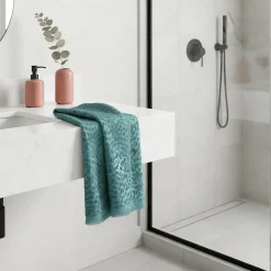 GoodHome Serviette de bain bleu nil 140 x 70 cm, Sary
