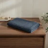 GoodHome Serviette de bain bleu nuit Koros 140 x 70 cm
