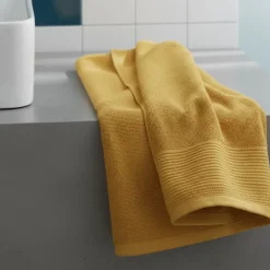 GoodHome Serviette de bain jaune miel Koros 140 x 70 cm