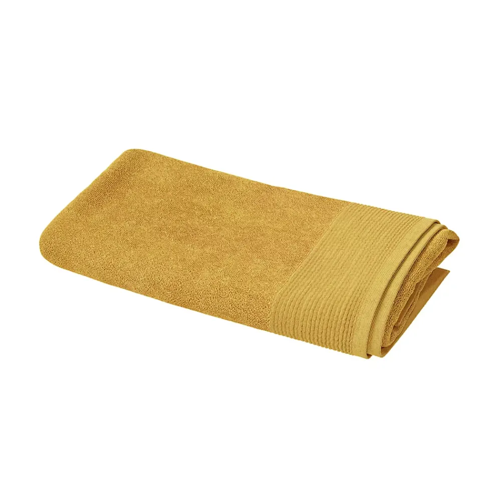 GoodHome Serviette de bain jaune miel Koros 140 x 70 cm