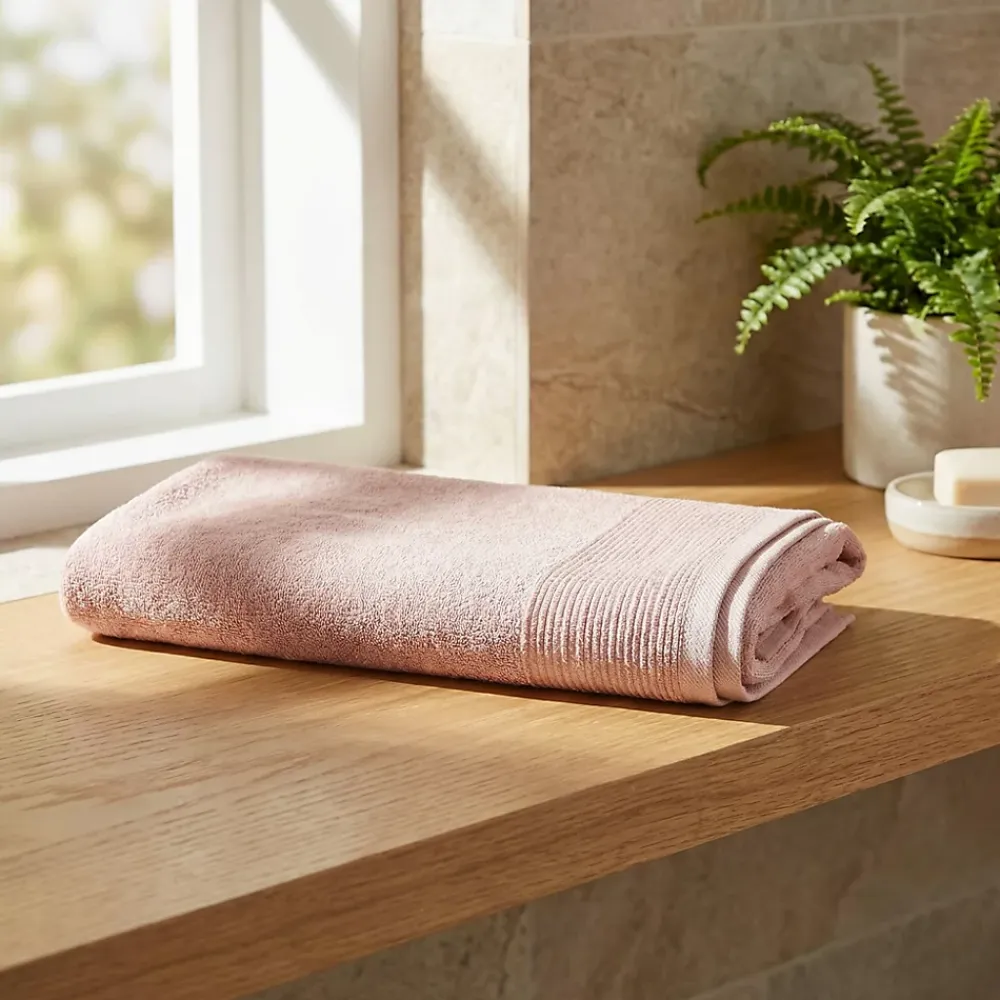 Serviette De Bain|GoodHome Serviette de bain rose nude 140 x 70 cm, Koros