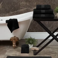 Serviette De Toilette|Sensei Maison Serviette de toilette 550 g/m² Noir 50x100 cm LUXURY