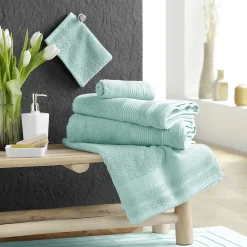 Serviette De Toilette|Douceur D'Intérieur Serviette de toilette 50 x 90 cm eponge unie tendresse Celadon